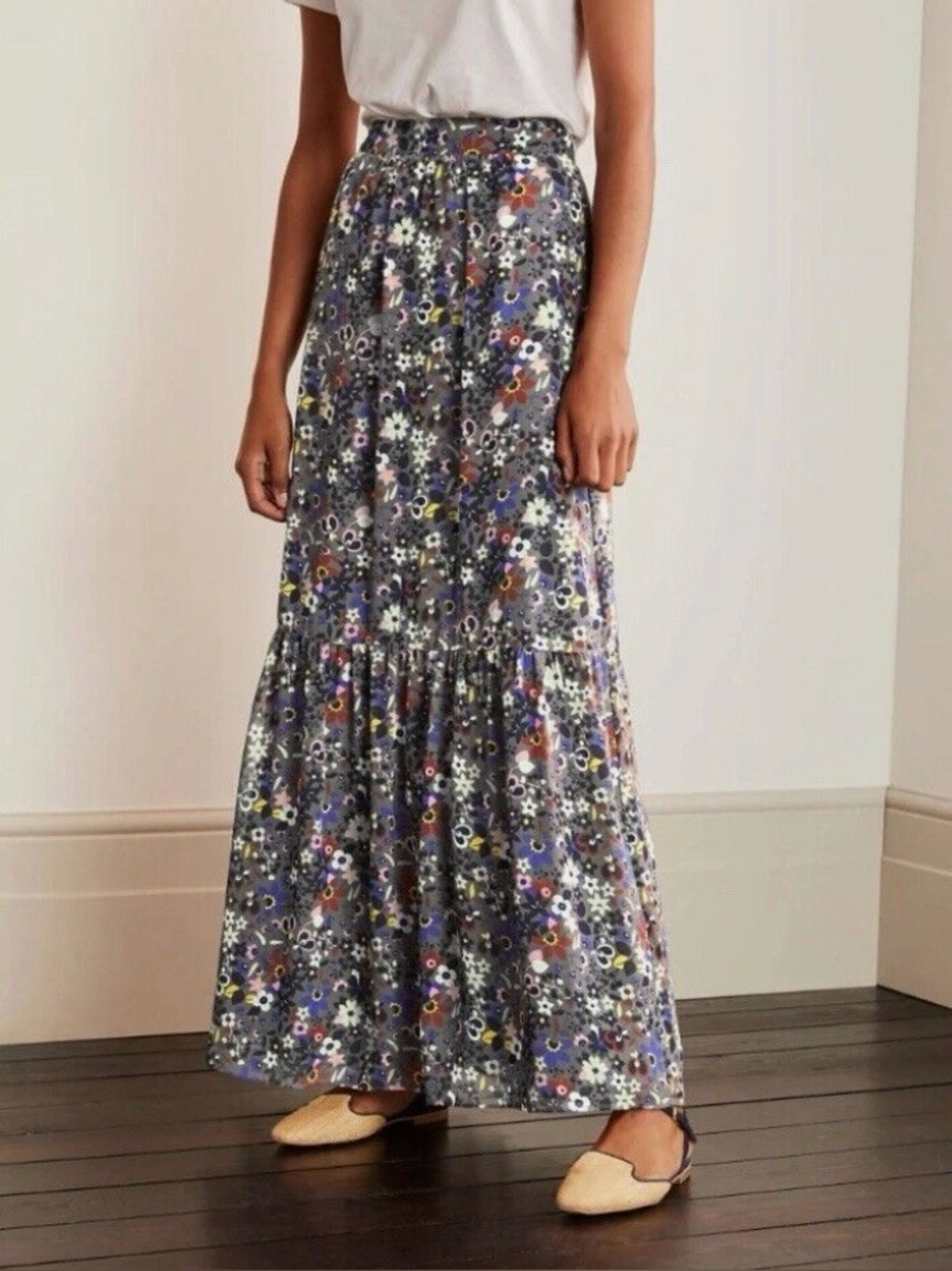BODEN Ashburnham Maxi Skirt Floral Ruffle Plus 20 22